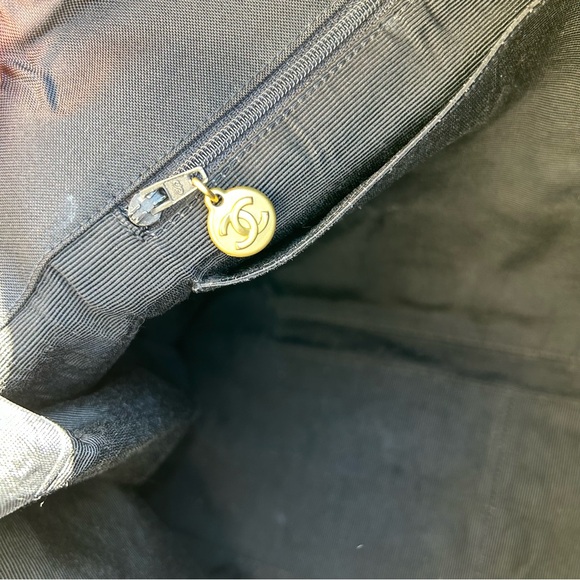 RARE Chanel 1991 Jumbo XL CC Logo Black White 14K Gold GST Shopping Tote Bag - Picture 11 of 12